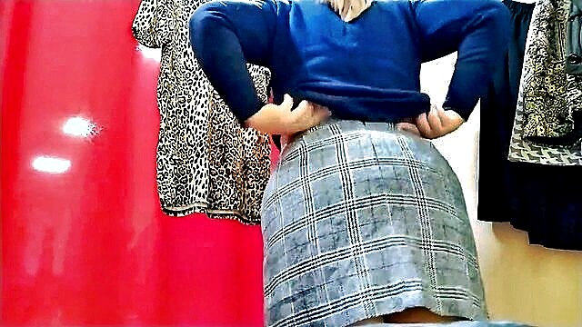 mom, bbw, milf - older mom try on skirt porn