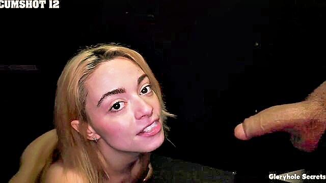 blowjob, gloryhole, blonde - gloryhole threesome with sophia burns