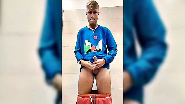 fun, amature, cum shots - public restroom bathroom masturbation