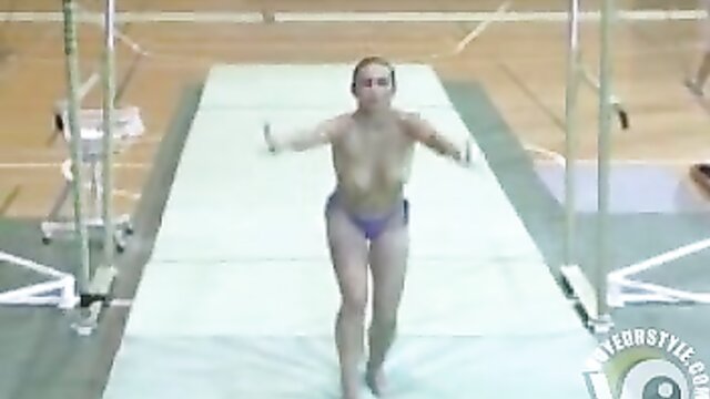 robe, gymnast, topless - gymnast topless uneven bars routine