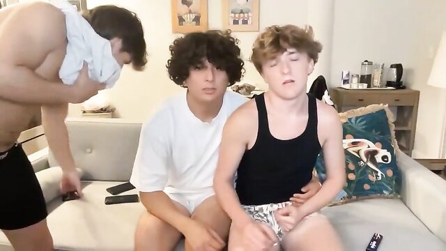 gay twinks, friend, showing - three friends show their ass