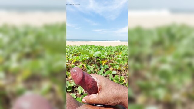 cock cum, cock, boy - srilankan beach massage cumshot