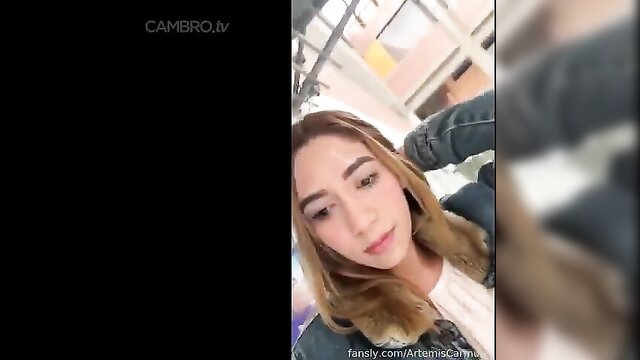 cumwalk, blowjob, public - public double blowjob artemis