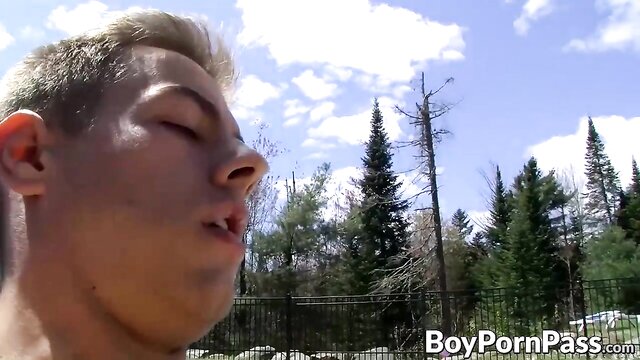 boy porn pass, twink, solo - jake washington poolside solo