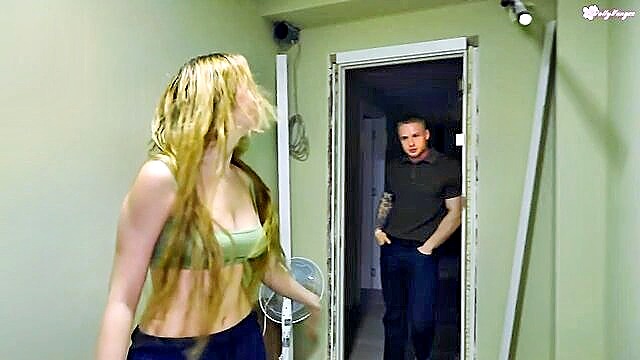 big tits, kissing, bondage - neighbor fence fuck