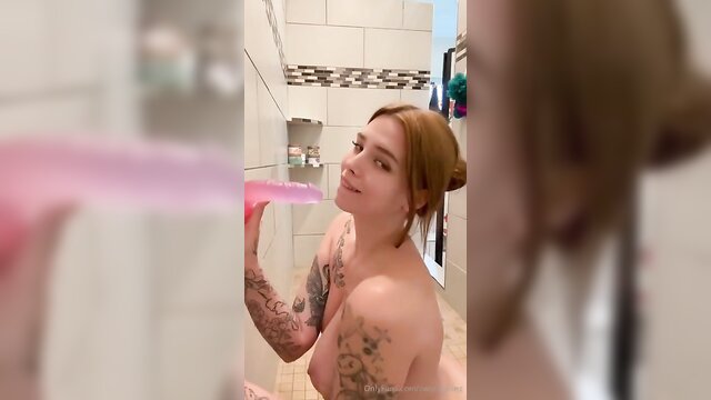 shower, tattoos, dildo - natalie shooshtime masturbation