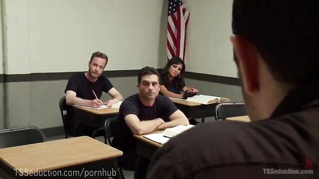 ts dominates police academy star : TS Seduction