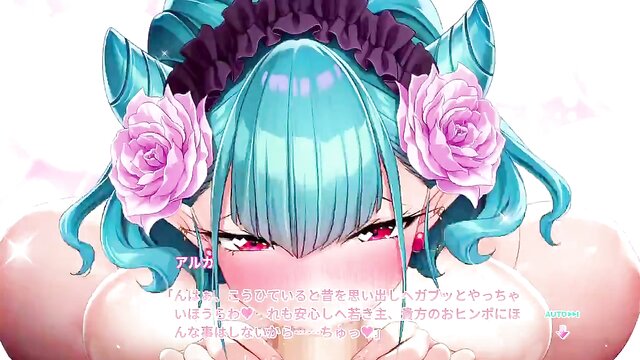 a maid with a passion for blowjobs and big boobs in isekai hentai video : Ara