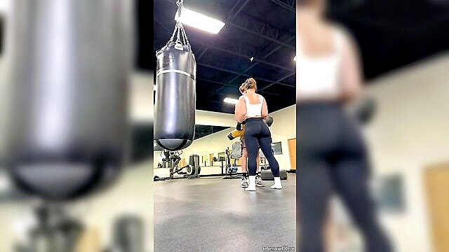 amateur, onlyfans, creampie - okelsie performs oral and missionary blowjob in gym