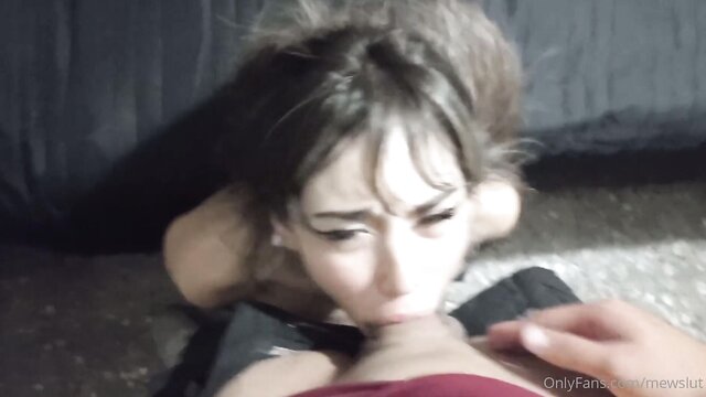 to deep, gagging, deepthroat - blackmailed deepthroat blowjob