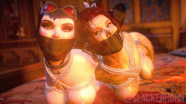 gamora (guardians of the galaxy), king boo (super mario), kyra (fortnite) - hogtied poison ivy catwoman