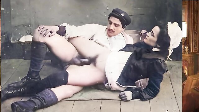 masturbation, lesbians, vintage - 120 years old porn colorized