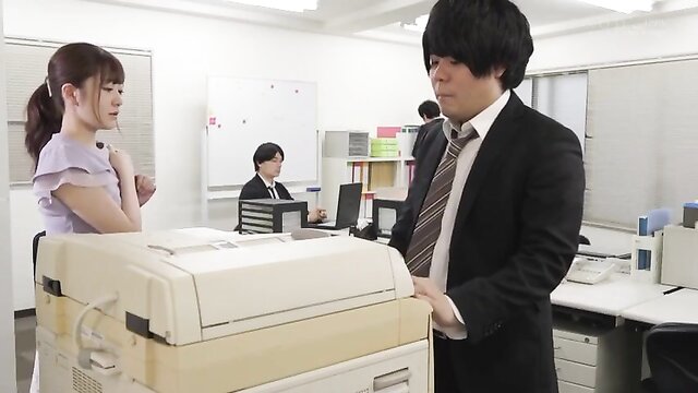 public, office, japanese - japanese business woman indulges in doggy style missionary in public