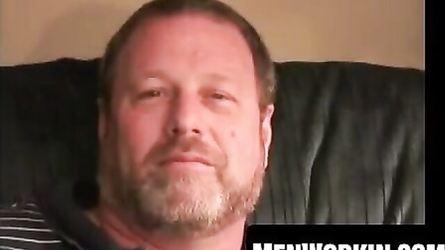 amateur, big dick, mature - bearded guy tugs his cock