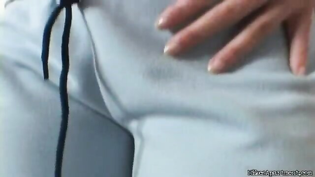 amateur, natural tits, audition - white panties solo sex