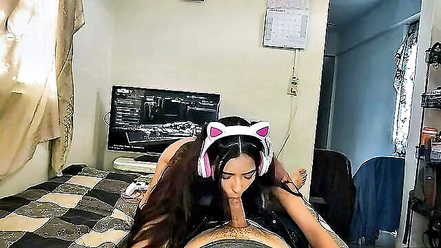 hardcore porn, tit fuck, big tits - I fucked a cute gamer girl with big tits