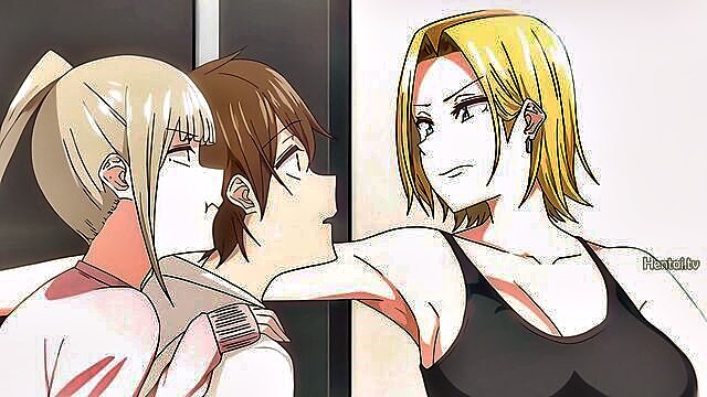 japanese, hentai, big tits - japanese animated babe indulges in a wild threesome in hd