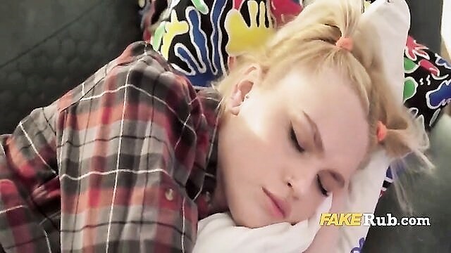blowjob, threesome, young - dick in the blanket surprise