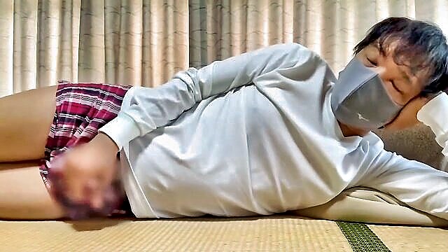 japanese, masturbation, asian - stud milking uncut hd