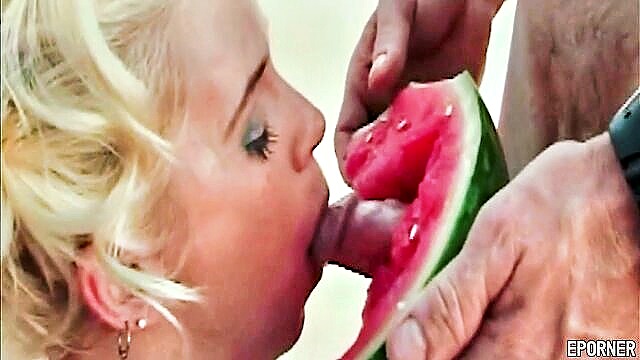 blowjob, blonde, cumshot - vintage watermelon porn