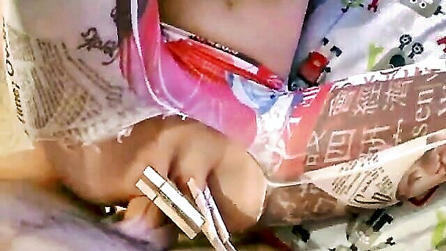 bondage, teen, gagged - gagged teen on the bed
