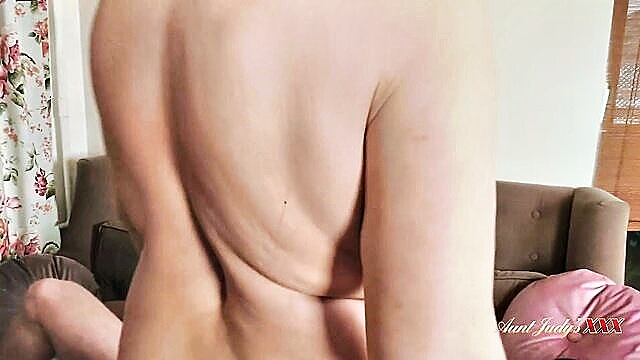 big tits, blonde, masturbation - stepson fucks insatiable milf