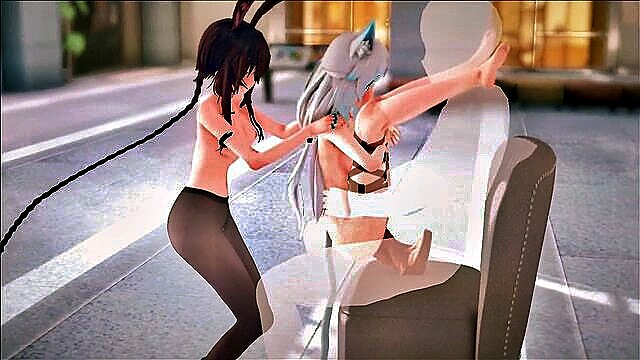 carrying, lisa (genshin impact), stirrup legwear - arknights amiya rosmontis threesome