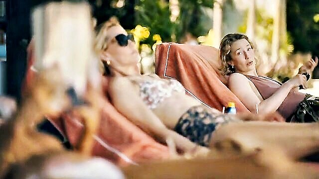 hot bikini, charlotte le bon, carrie coon - hot white lotus scenes
