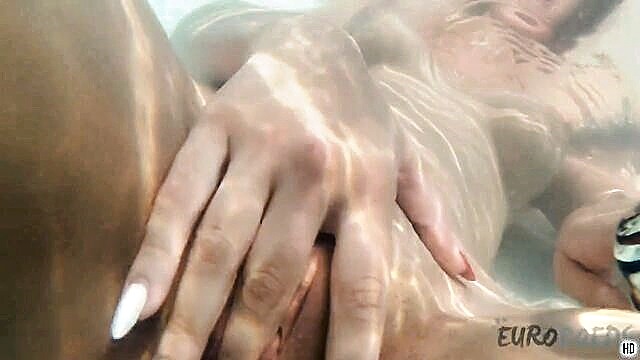 miss, playing, underwater - solo underwater pussy play