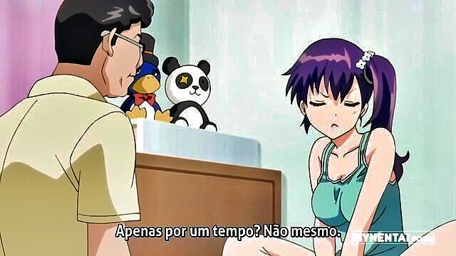 anime, hentai, purple hair - purple haired teen getting screwed