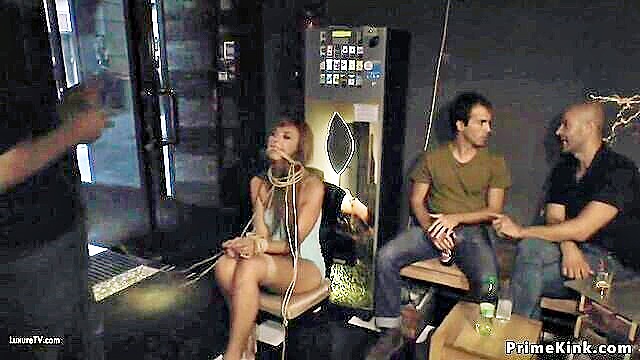 bondage, prime kink, humiliation - stunning slave public bar xxx