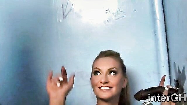 Aline - brunette introduces aline audrey to a black cock through a gloryhole in hd Gloryhole
