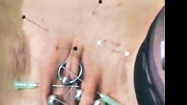 bondage, pain, unknown - slave carla needle play