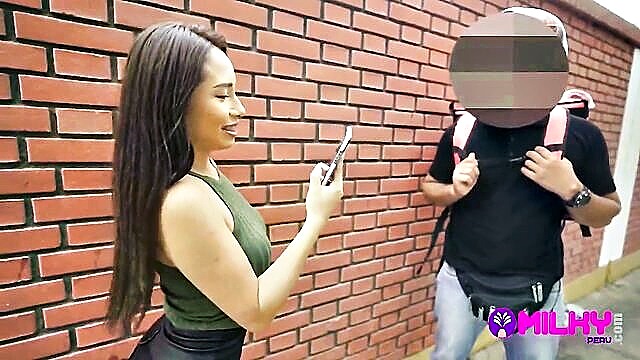 hot, latina, teen - Peruvian babe asks stranger for sex