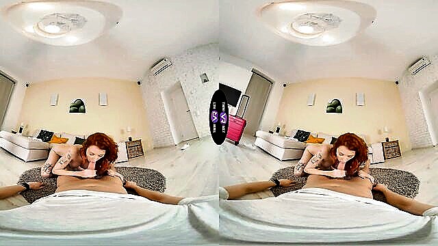 fucked hard, redhead teen, gets fucked - cherry candle rides cock