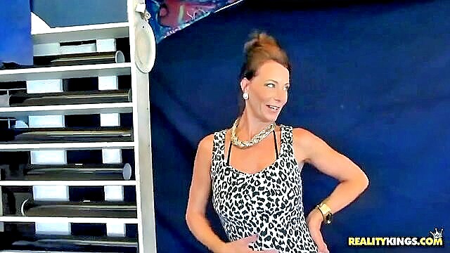 old and young, pick-up, over 40 - hot milf woman seduced a young boy
