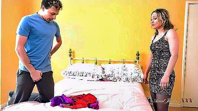 mom and son, her stepson, her panties - princessanna catches stepson