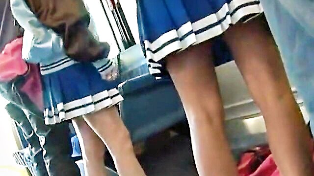 interracial, cheerleader, hot - interracial bus encounter with asian man and college girl