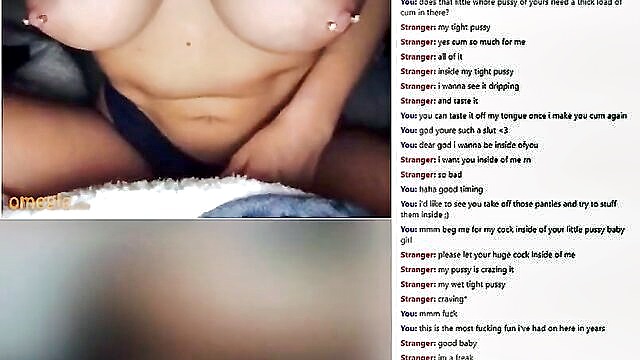 big boobs, masturbate, omegle - fitness enthusiast alessandra moaning loudly to orgasm