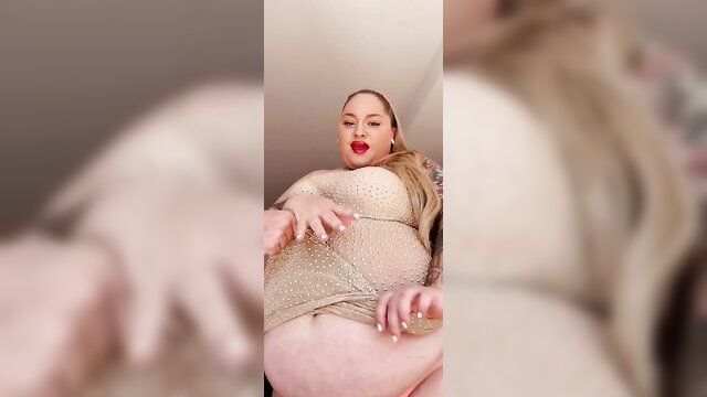 bbw, stuffed belly, latina - carmen lafoxs big ass gets stuffed in a hot video