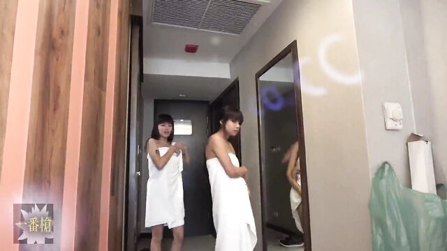creampie, asian, babe - asian teens have a wild threesome in high definition video