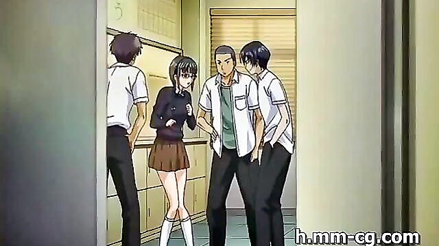 japanese, anime, hentai - lustful gangbang with a stunning japanese hentai princess