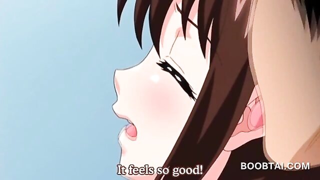 cartoon, animation, anime - hentai animation of anime girl giving oral and titjob to huge cock