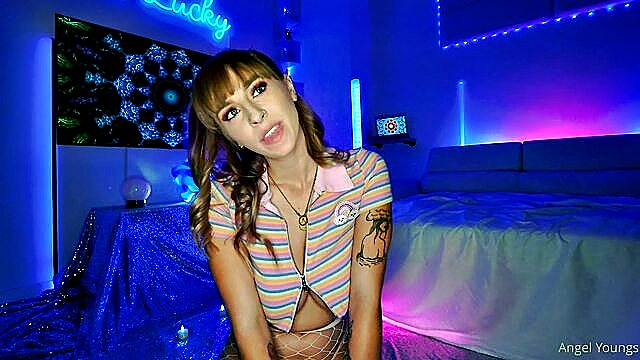 Angel Youngs - angel youngs gives a pov blowjob and handjob in this naughtymachinima video Angel