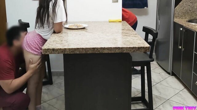 stepdaughter seduces stepbrother and his wife in a hardcore family affair : Pink Tiny