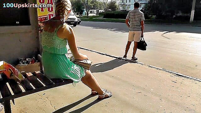 real russian girl public upskirt glamorous golden haired hottie is a real russian girl that was caught by our cameraman at the public bus stop this chab managed look up her green suit petticoat and d : percy92