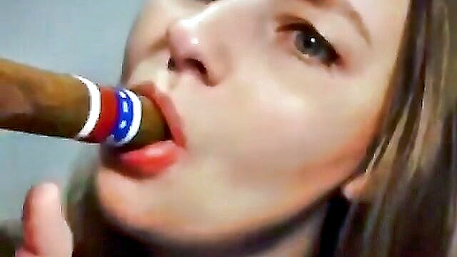Xxx - smoking hot woman indulges in cigar pleasure in explicit solo video holly90