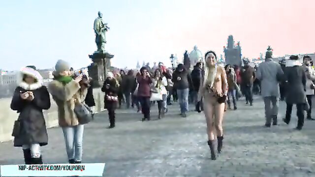 horny girls flaunt their bodies in public during winter : kuhic_nella